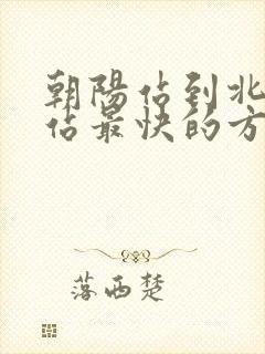 朝阳站到北京北站最快的方法