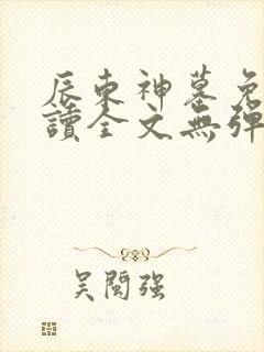 辰东神墓免费阅读全文无弹窗