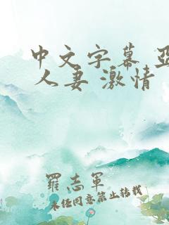 中文字幕 亚洲 人妻 激情