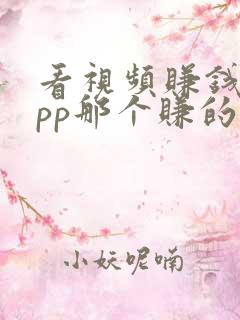 看视频赚钱的app那个赚的多
