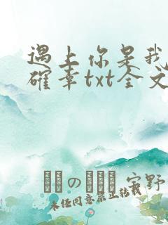 遇上你是我的小确幸txt全文下载 遇上你是我的小确幸txt全文下载