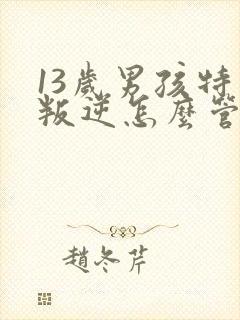 13岁男孩特别叛逆怎么管教