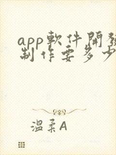 app软件开发制作要多少钱