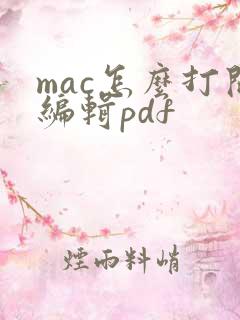 mac怎么打开编辑pdf