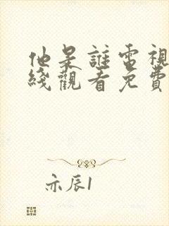 他是谁电视剧在线观看免费全集