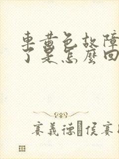 车黄色故障灯亮了是怎么回事