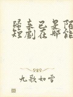 归来已是陌路人短剧在哪能看