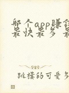 哪个app赚钱最快最多 最好