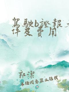 驾驶b证报考条件及费用