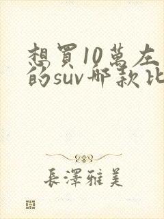 想买10万左右的suv哪款比较好