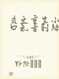 爽文重生小说一口气看到结局 爽文重生小说一口气看到结局
