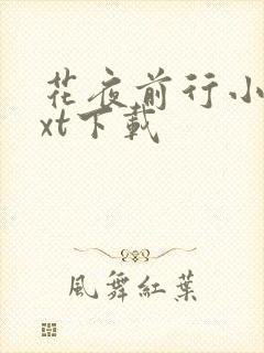 花夜前行小说txt下载