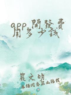 app 开发费用多少钱
