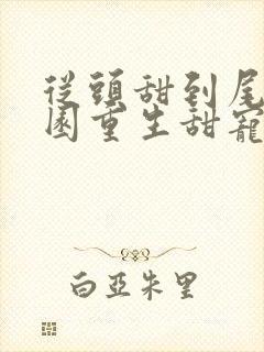 从头甜到尾的校园重生甜宠文