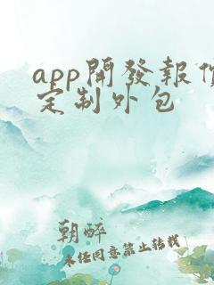 app开发报价定制外包 app开发报价定制外包