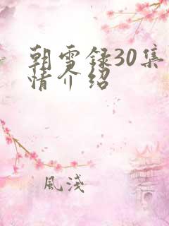朝雪录30集剧情介绍