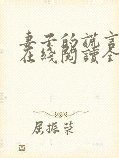 妻子的谎言小说在线阅读全文