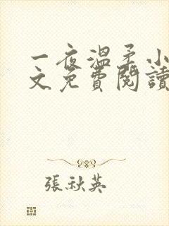 一夜温柔小说全文免费阅读无弹窗