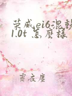 荣威ei6混动1.0t 怎么样