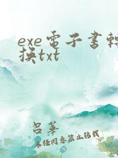 exe电子书转换txt