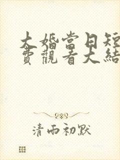 大婚当日短剧免费观看大结局