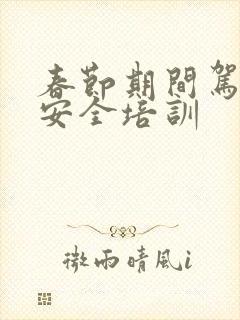 春节期间驾驶员安全培训