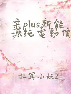 宋plus新能源纯电动价格