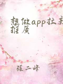 想做app拉新推广 想做app拉新推广