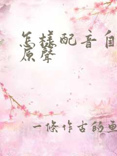 怎样配音自己的原声