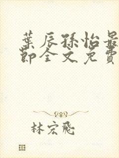 叶辰孙怡最新章节全文免费阅读