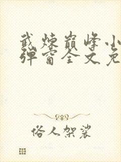 武炼巅峰小说无弹窗全文免费阅读