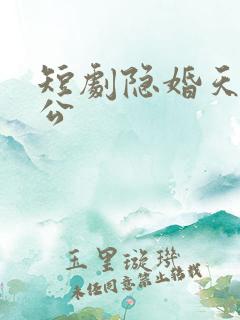 短剧隐婚天价老公