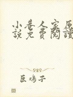 小巷人家原著小说免费阅读无弹窗 小巷人家原著小说免费阅读无弹窗