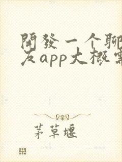 开发一个聊天交友app大概需要多少钱