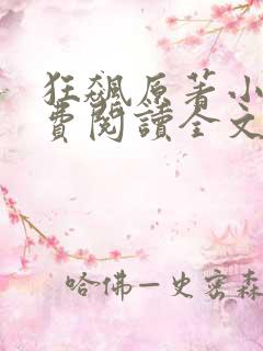 狂飙原著小说免费阅读全文无删减