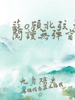 苏o顾北弦免费阅读无弹窗