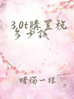 3.0t购置税多少钱