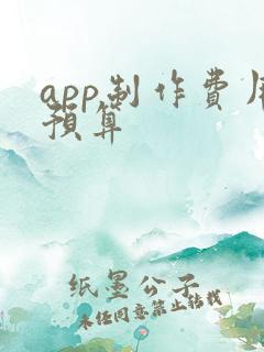 app制作费用预算