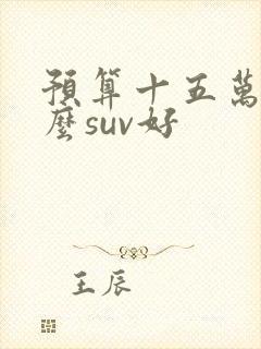 预算十五万买什么suv好