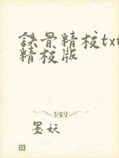 铁骨精校txt精校版
