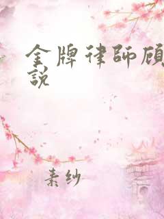 金牌律师顾晨小说