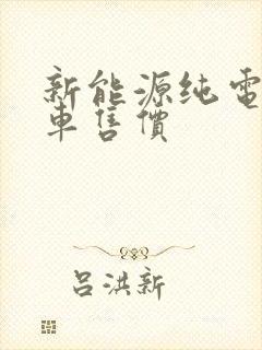 新能源纯电动汽车售价