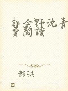 许今野沈青棠免费阅读
