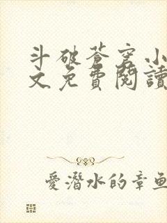 斗破苍穹小说全文免费阅读无弹窗