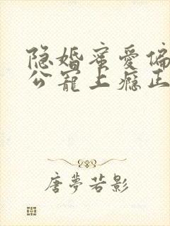 隐婚蜜爱偏执老公宠上瘾正文
