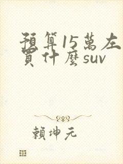 预算15万左右买什么suv