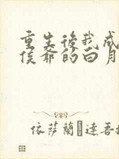 重生后我成了小侯爷的白月光