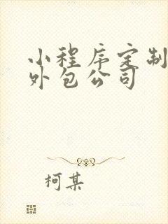 小程序定制开发外包公司