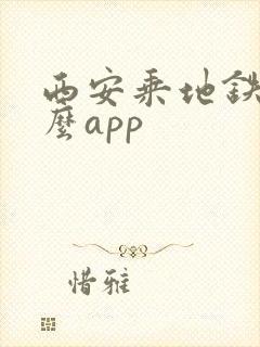 西安乘地铁用什么app
