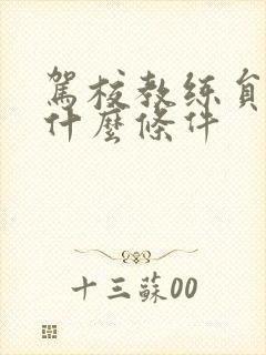 驾校教练员需要什么条件